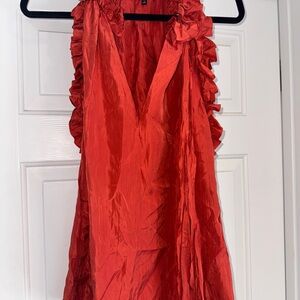 Robert Rodriguez burnt Red Ruffled Blouse Sz 8
